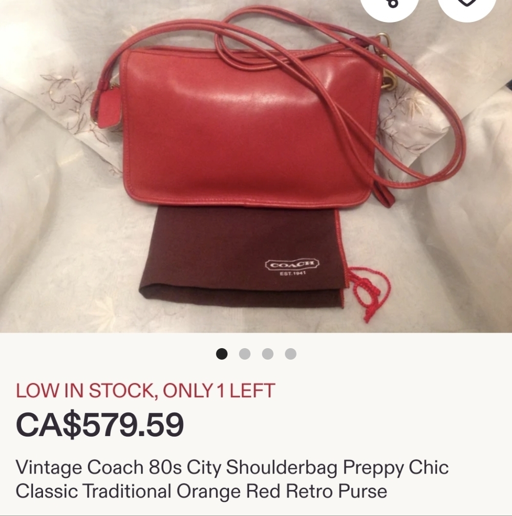 Vintage 70s Coach Red Leather Purse - Picture 16 of 16